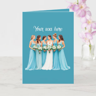 Elegante Brautjungfer anpassbare Hochzeit  Karte