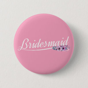 Elegante Brautjungfer-Hochzeit-Kalligrafie-Ansteck Button