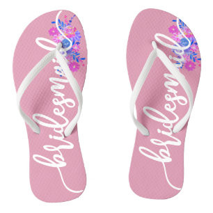 Elegante Brautjungfer Hochzeit Kalligrafie Flip Fl Badesandalen
