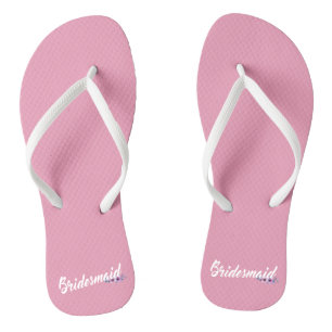 Elegante Brautjungfer Hochzeit Kalligrafie Flip Fl Badesandalen