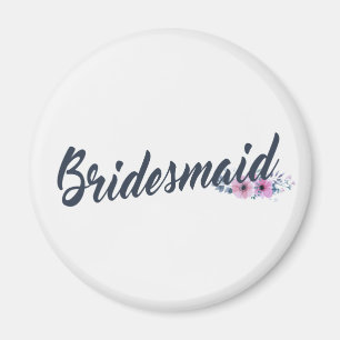 Elegante Brautjungfer Hochzeit Kalligrafie Magnet