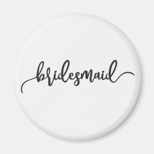 Elegante Brautjungfer Hochzeit Kalligrafie Magnet