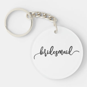 Elegante Brautjungfer Hochzeit Kalligrafie Schlü Schlüsselanhänger