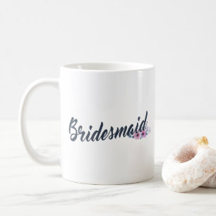 Elegante Brautjungfer-Hochzeits-Kalligrafie   Tass Kaffeetasse