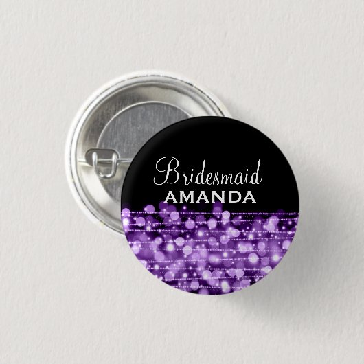 Elegante Brautjungfern-Bevorzugungs-Party-Glitzern Button (Vorne & Hinten)