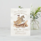 Elegante Brautparty am Horn von Blumen Einladung (Stehend Vorderseite)