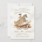 Elegante Brautparty am Horn von Blumen Einladung (Vorderseite)