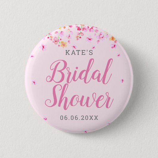 Elegante Brautparty Blossom Button (Vorderseite)