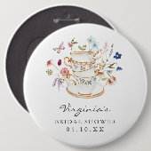 Elegante Brautparty Button (Vorne & Hinten)