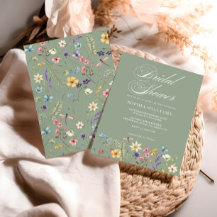 Elegante Brautparty im Zeichen der Wildblumen in S Einladung