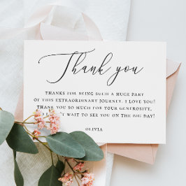 Elegante Brautparty-Karte | Minimalistische Schrif Dankeskarte