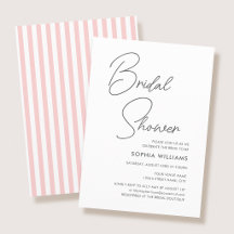 Elegante Brautparty Moderner Ablauf Rosa Streifen