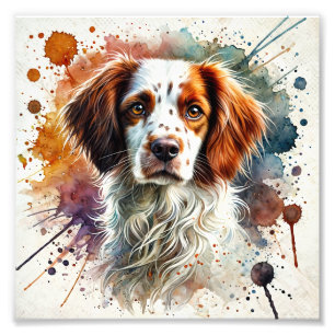 Elegante Bretagne Spanisch Watercolor Art Fotodruck