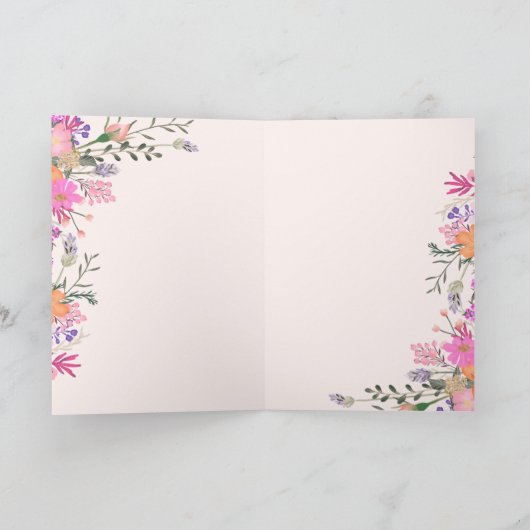 Elegante Bridal-Blume Pastellfeder-Dusche Dankeskarte (Innenseite)