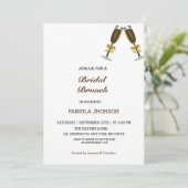 Elegante Bridal-Brunch-Dusche Einladung (Stehend Vorderseite)