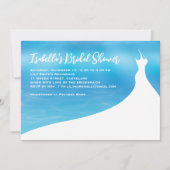 Elegante Bridal Dusche Einladung blaue Aquarell (Vorderseite)