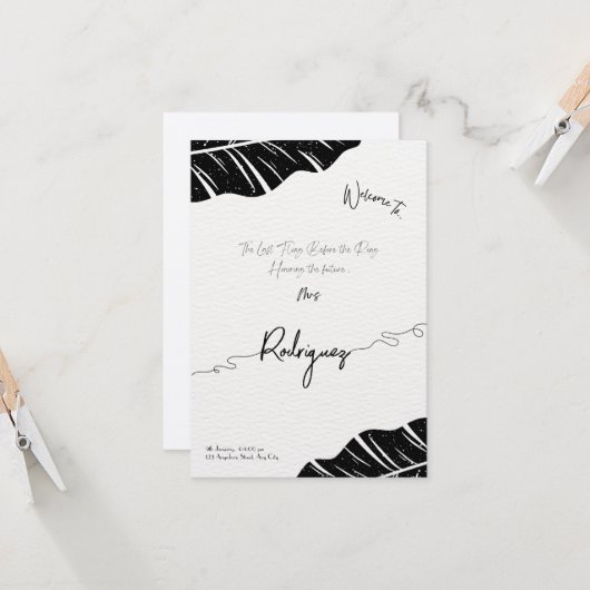 Elegante Bridal Dusche Einladung Flachkarte (Vorderseite/Rückseite Beispiel)