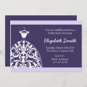 Elegante Bridal-Dusche Einladung (Lila) (Vorne/Hinten)