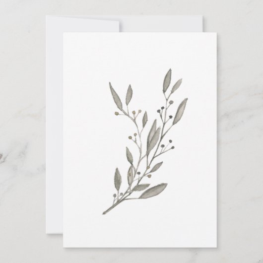 Elegante Bridal Dusche Einladungen Grau Kranz (Rückseite)