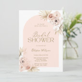 Elegante bridal  shower con flores de Boho Einladung (Stehend Vorderseite)