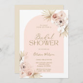 Elegante bridal  shower con flores de Boho Einladung (Vorne/Hinten)