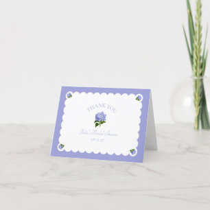 Elegante Bridal Shower Lavendelblaue Hortensie Chi Dankeskarte