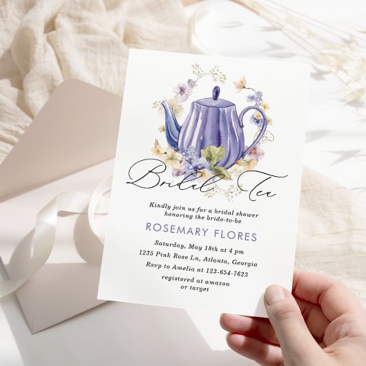 Elegante Bridal Tea Frische Pasta machen Brautpart Einladung