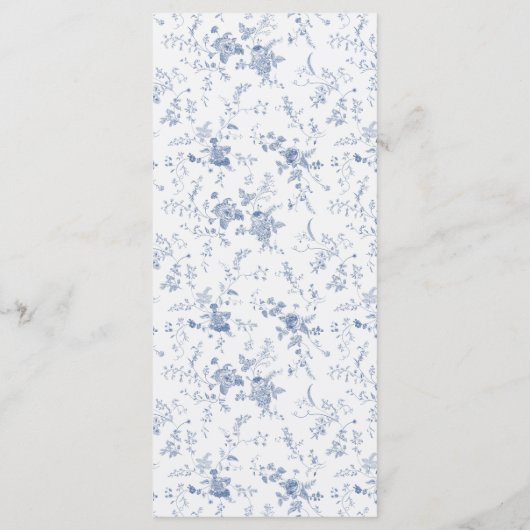 Elegante Bridal Tea Party Brautparty Menükarte (Rückseite)