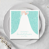 Elegante Bride auf Türkis Brautparty Napkins Serviette