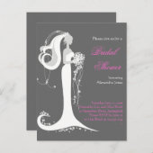 Elegante Bride Brautparty Party Einladung 4 (Vorne/Hinten)