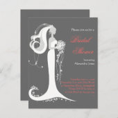 Elegante Bride Brautparty Party Einladung 6 (Vorne/Hinten)