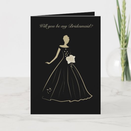elegante Bride Bridesmaid Faltkarte Karte (Vorderseite)