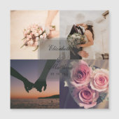 Elegante Bride & Groom Foto Collage Gastgeschenk H Magnetkarte (Vorderseite)