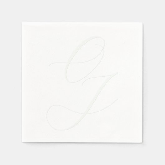 Elegante Bride Groom Initials Embossed Effekt Serviette (Vorderseite)