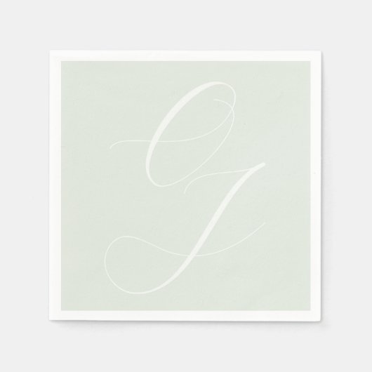 Elegante Bride Groom Initials Embossed Effekt Serviette (Vorderseite)