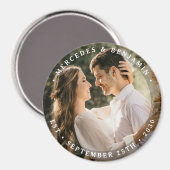 Elegante Bride Groom Modernes Foto Datum Hochzeit Magnet (Vorderseite/Rückseite)