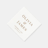 Elegante Bride Groom Monogram White Gold Wedding Serviette (Ecke)