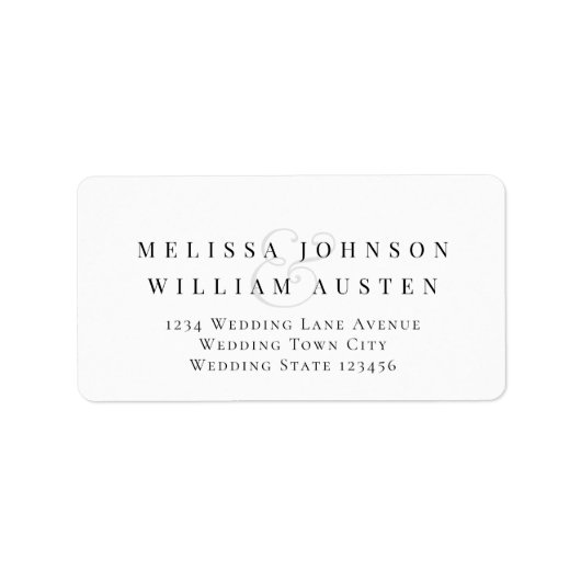 Elegante Bride & Groom Wedding RSVP Rücksendeadres Adressaufkleber (Vorne)