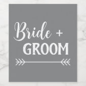 elegante BRIDE + GROOM | Weinetikett (Einzelnes Label)