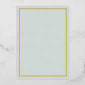 Elegante Bride Sage and Gold Dusche Foil Einladung (Rückseite)
