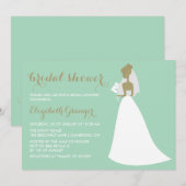 Elegante Bride Silhouette Bridal Dusche Einladung (Vorne/Hinten)