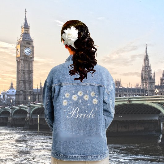 Elegante Bride Stars & Daisy Blume Denim Jacket Jeansjacke