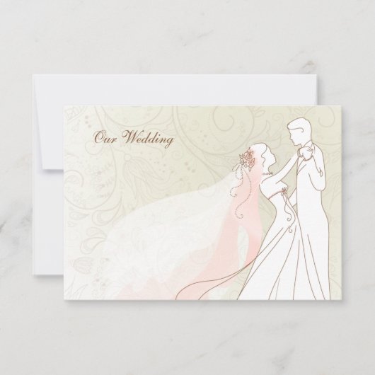 Elegante Bride und Groom Wedding RSVP Cards (Vorderseite)