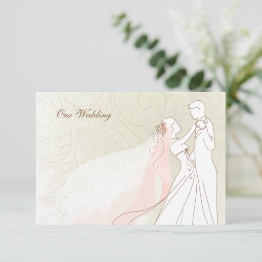 Elegante Bride und Groom Wedding RSVP Cards (Stehend Vorderseite)