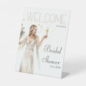 Elegante Bride Wedding Gown Brautparty Willkommen Sockelschild (Vorderseite)