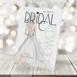 Elegante Bride Wedding Gown Brautparty Willkommen Sockelschild