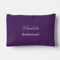 Elegante Bridesmaid Dark Lila Accessory Pouch