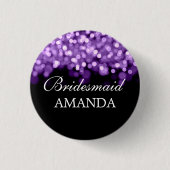 Elegante Bridesmaid Gefallen Lila Lichter Button (Vorderseite)