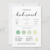 Elegante Bridesmaid Info-Karte Einladung (Vorderseite)