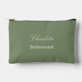 Elegante Bridesmaid Sage Green Accessory Pouch Zubehörtasche (Vorderseite)